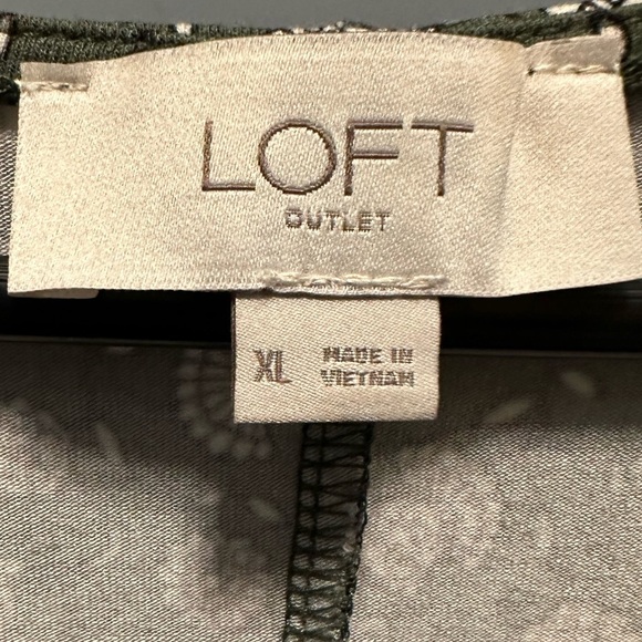 ❤️LOFT - Olive Green Long Sleeve V-Neck Sundress (Size XL) - Picture 7 of 11